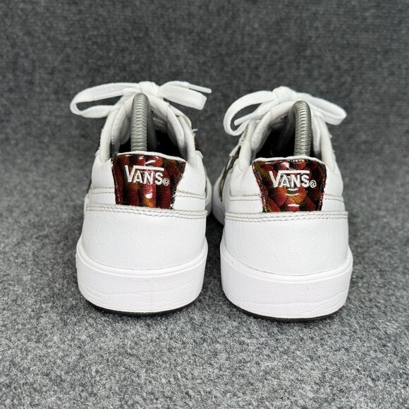 Vans Lowland Sneakers Womens Size 9.5 White Leather Low Lace Retro Athletic Shoe - Picture 5 of 12